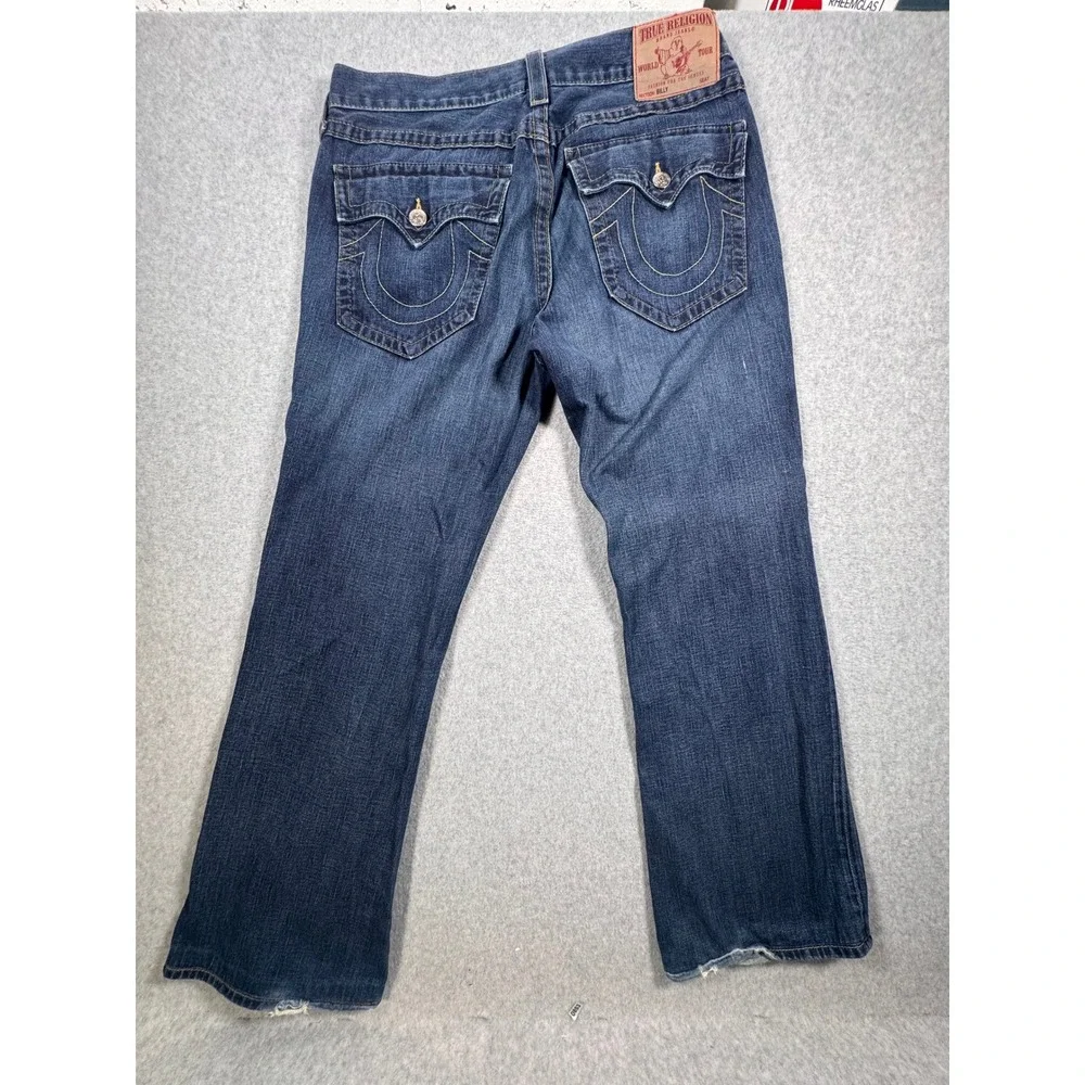 True Religion Mens Straight Leg Jeans Blue Medium Wash Made in USA Size 36